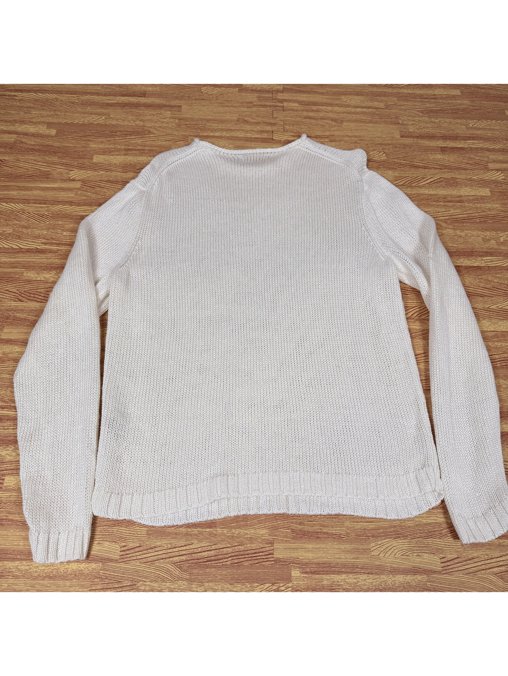 Polo Ralph Lauren White 100% Linen Knit Sweater